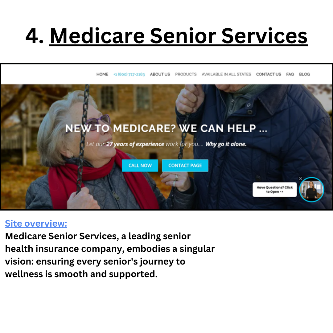 Medicare Senior Services website and project overview