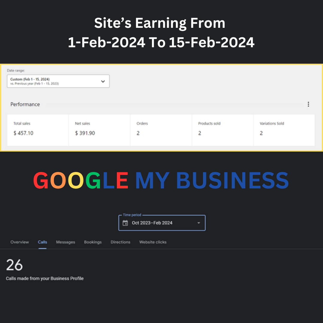 Earth Choice Supply sales and Google Business Profile call results