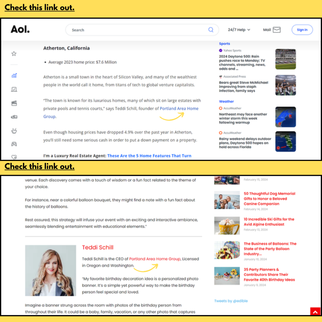 Portland Area Home HARO press placements on AOL and other publications